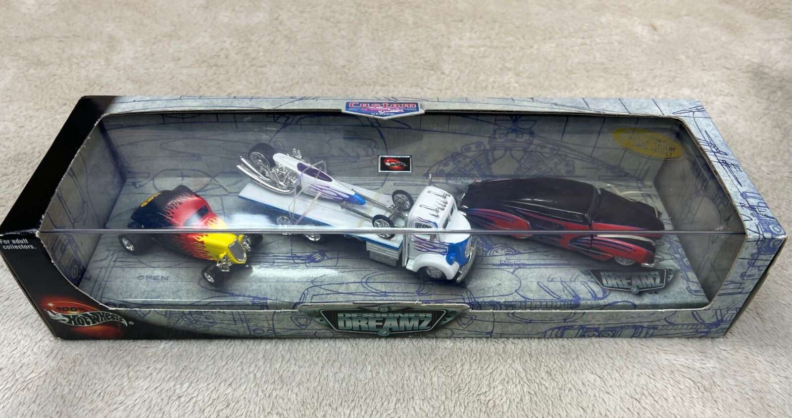 🔥Hot Wheels 4-Pack Designer Dreamz 2 Custom Series Display Horsepower Club🔥