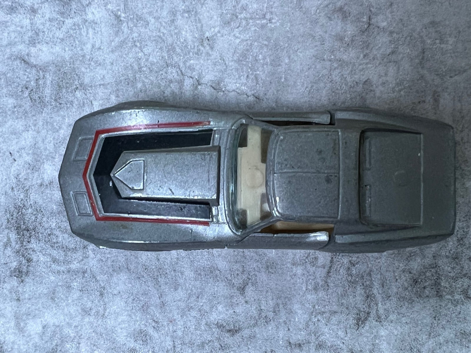 🔥Vintage Yatming NO. 1065 Silver CORVETTE STINGRAY Opening Doors HONG KONG C15