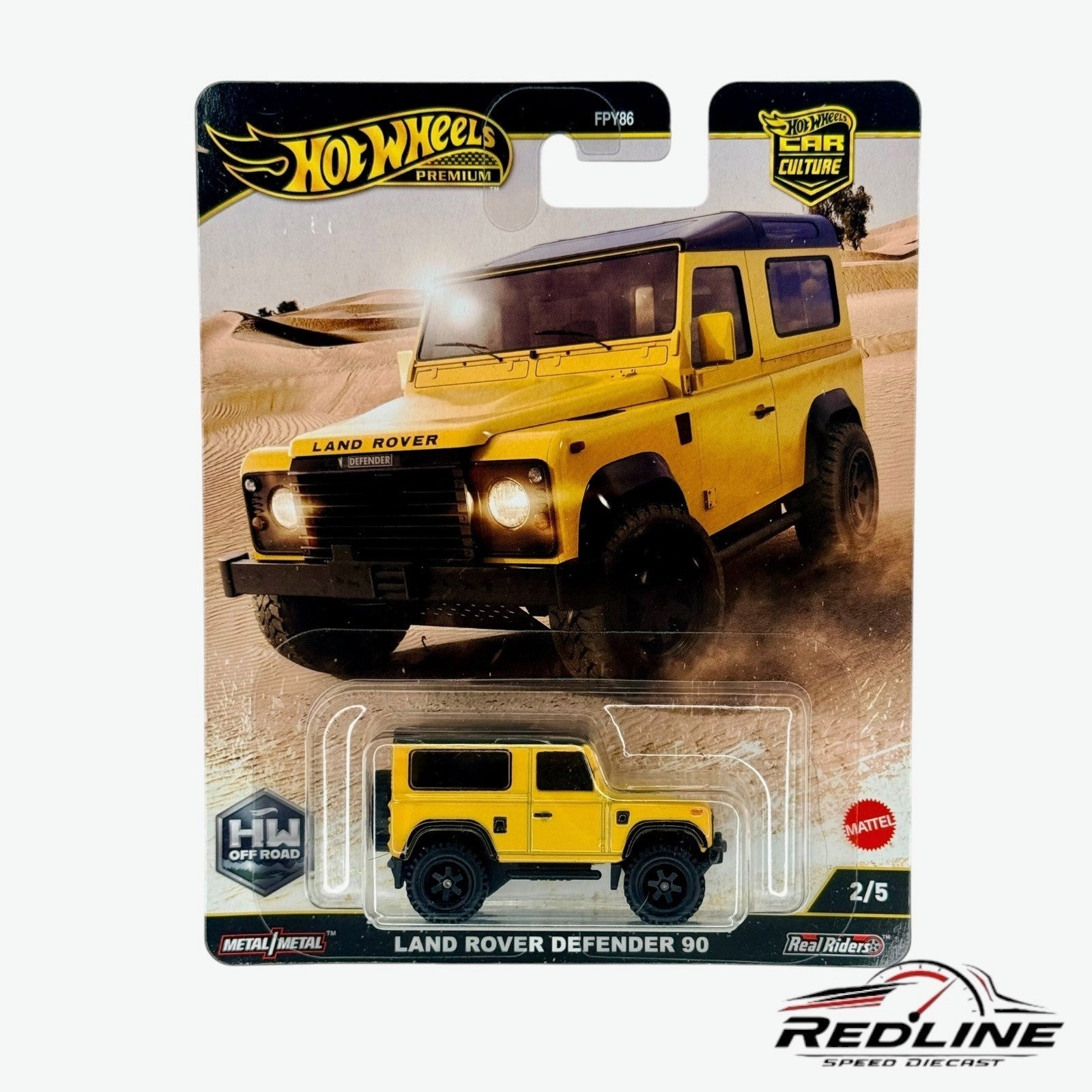 🎌Hot Wheels Premium Car Culture Land Rover Defender 90 YELLOW H17🎌
