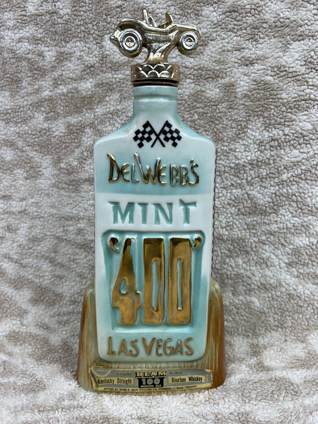 🏁Jim Beam Del Webb Mint 400 1970 3rd Annual Desert Rally Race Decanter EMPTY🏁