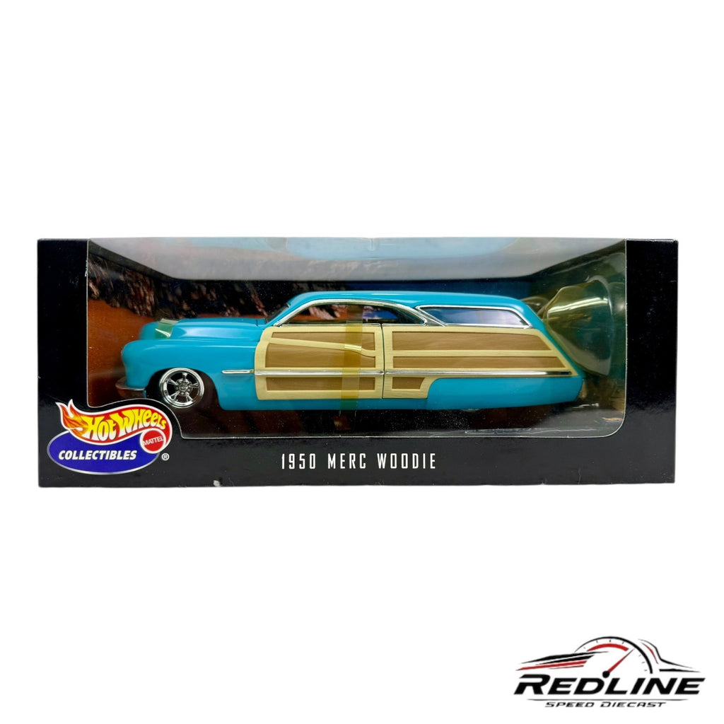 🔥🔥Hot Wheels 1950 Merc Woodie Teal Diecast Collectible Cars 1:18 HW🔥🔥