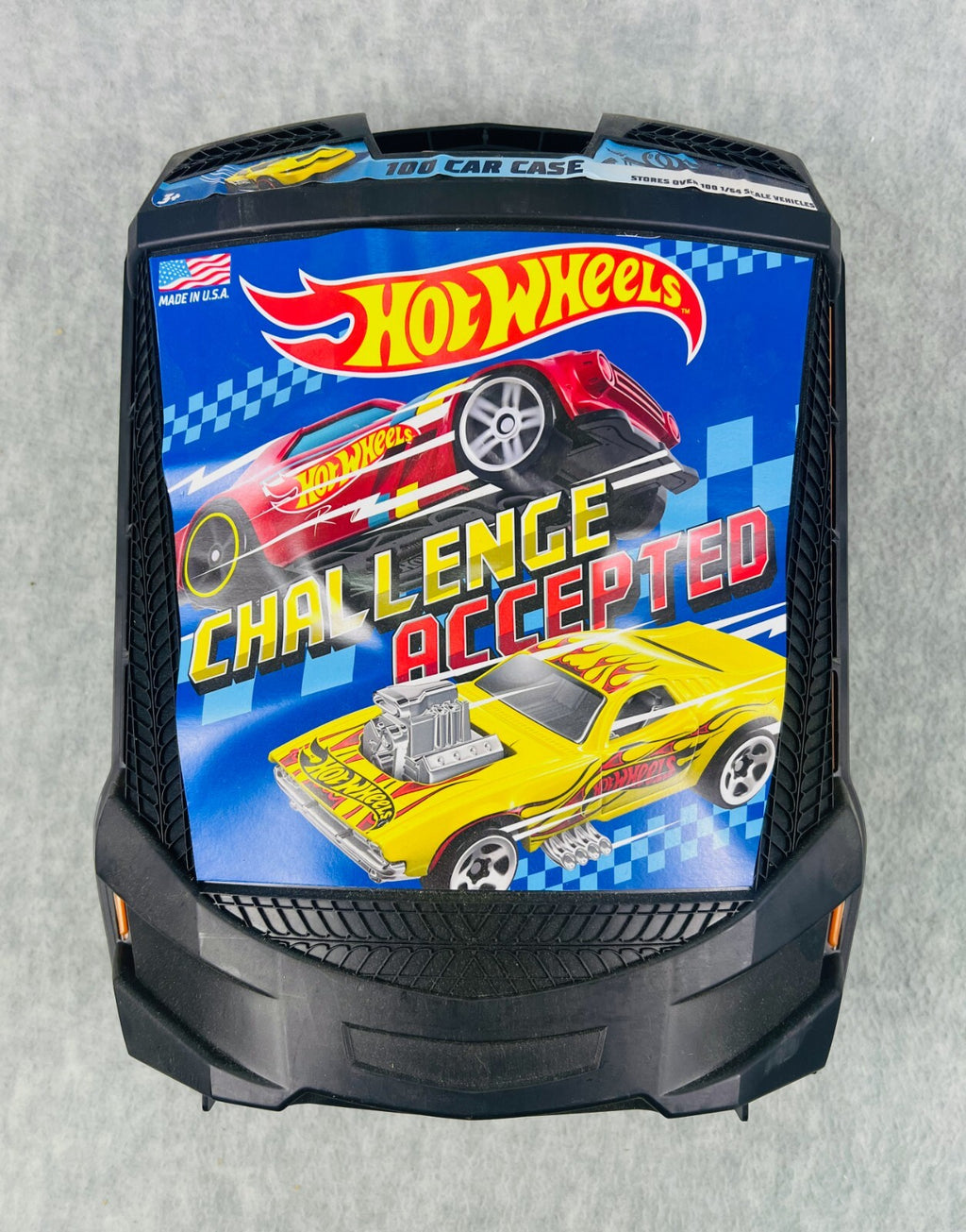 🇺🇸🇺🇸Hot Wheels Challenge Accepted 100 Plastic Car Carrying Case🇺🇸🇺🇸