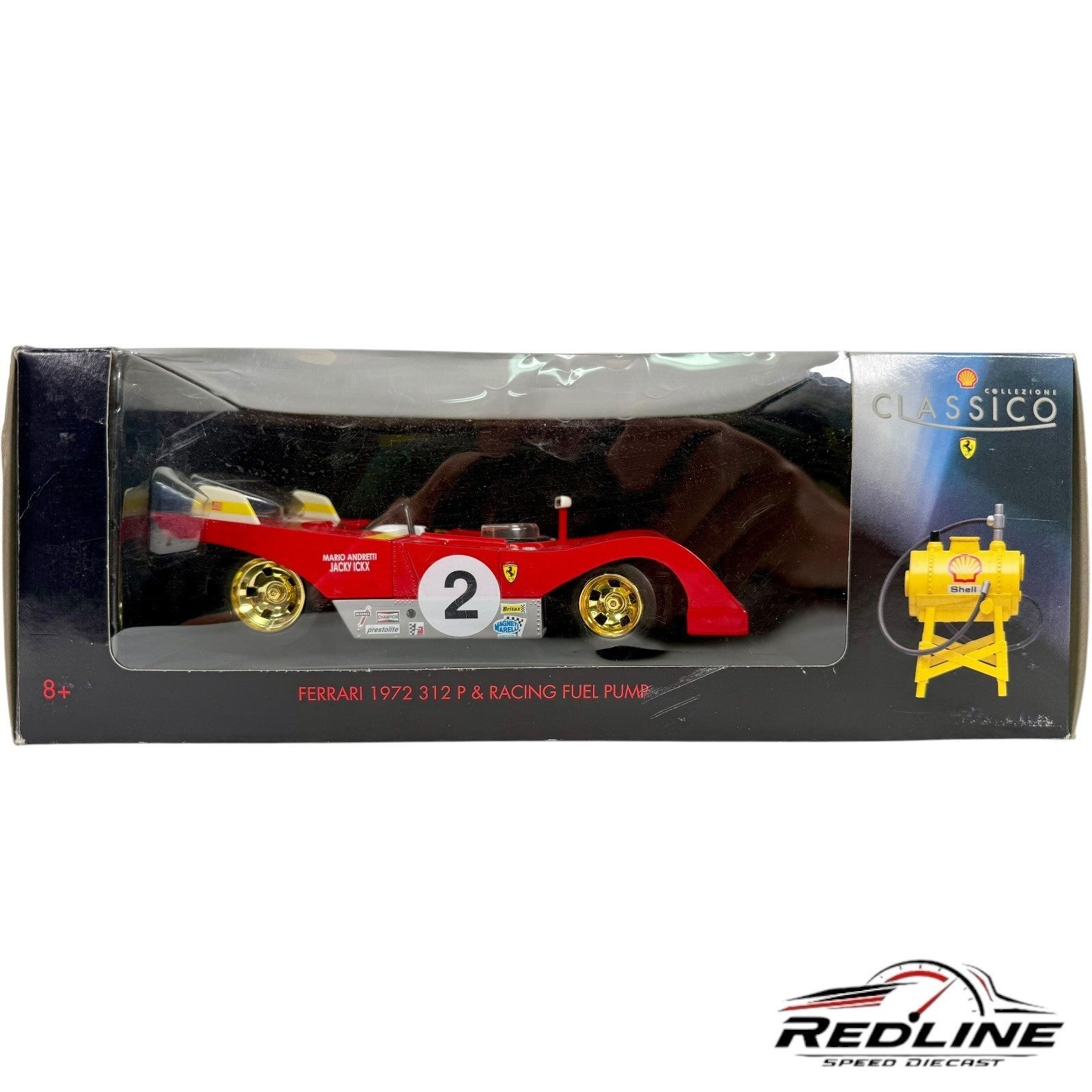 Classico 1972 Ferrari 312P & Racing Fuel Pump  Mario Andrertti Jacky Ickx 1:18