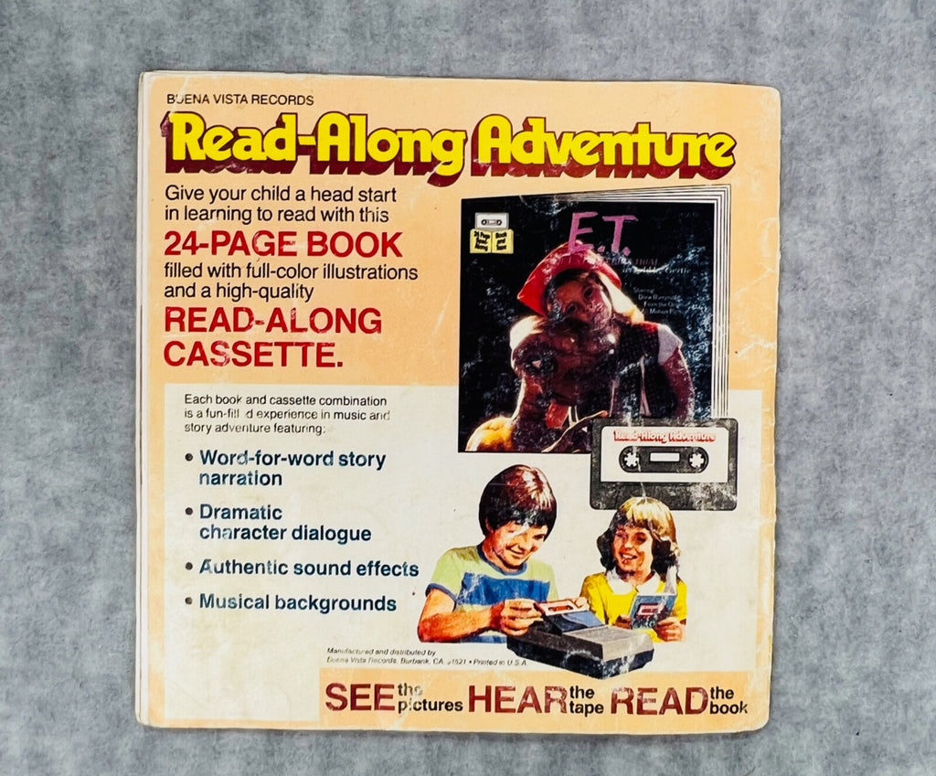 🔥🔥🔥1982 E.T. Read Along Adventure Book Cassette Tape Vintage🔥🔥🔥