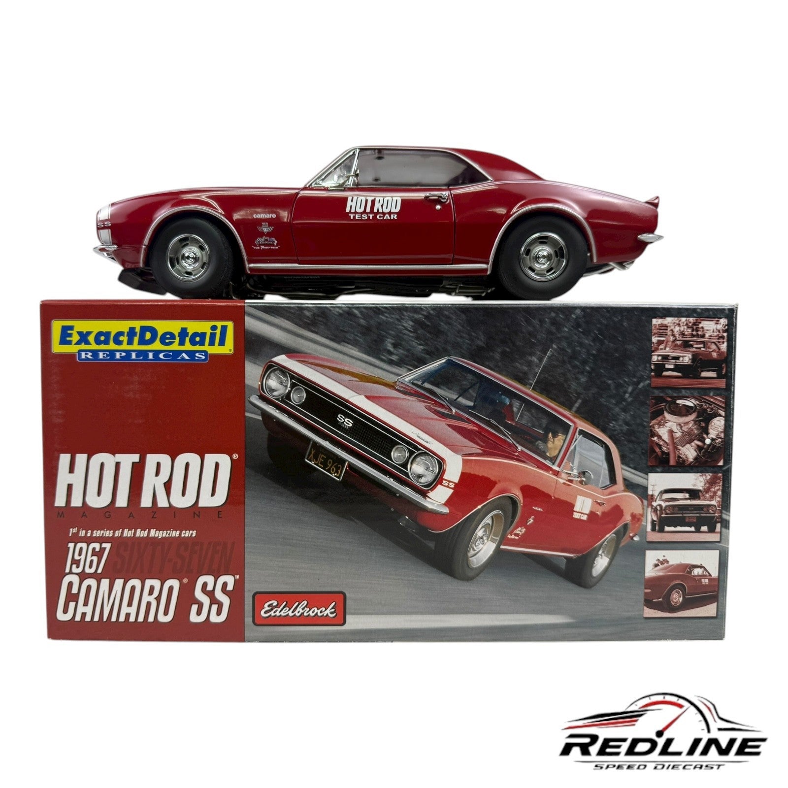 🇺🇸 Exact Detail  1967 Chevy Camaro SS Red 67 Hot Rod Magazine Test Car 1:18 C3