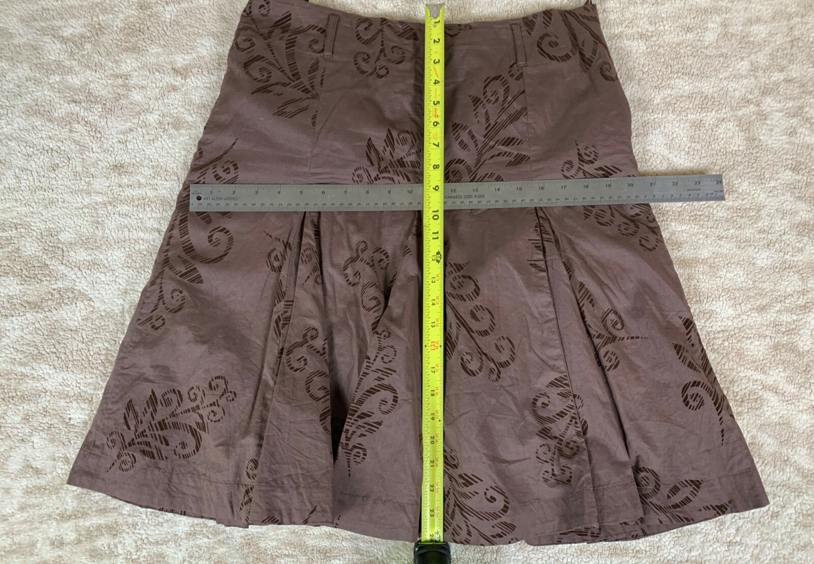 ***Access by Liz Claiborne Brown Floral Design Skirt Lined Size 10 Lined NICE***