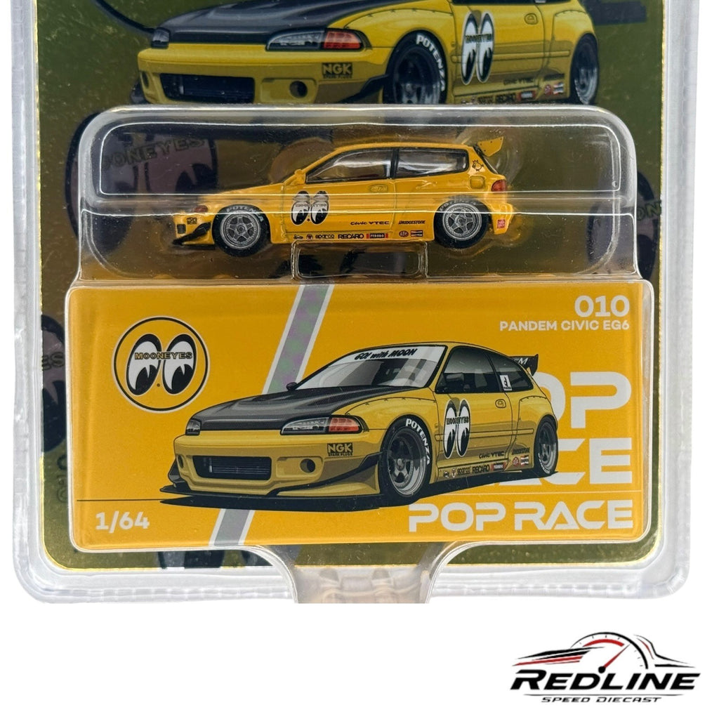 🎌Pop Race Honda Pandem Civic EG6 Mooneyes #010 Enigma Exclusive Edition H17🎌