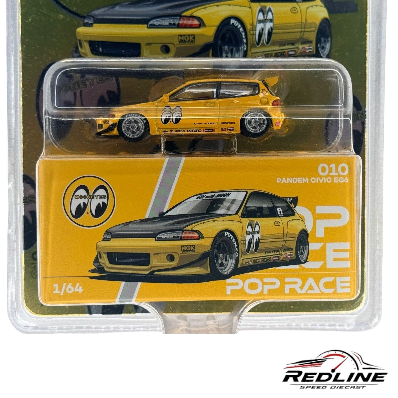 🎌Pop Race Honda Pandem Civic EG6 Mooneyes #010 Enigma Exclusive Edition H17🎌