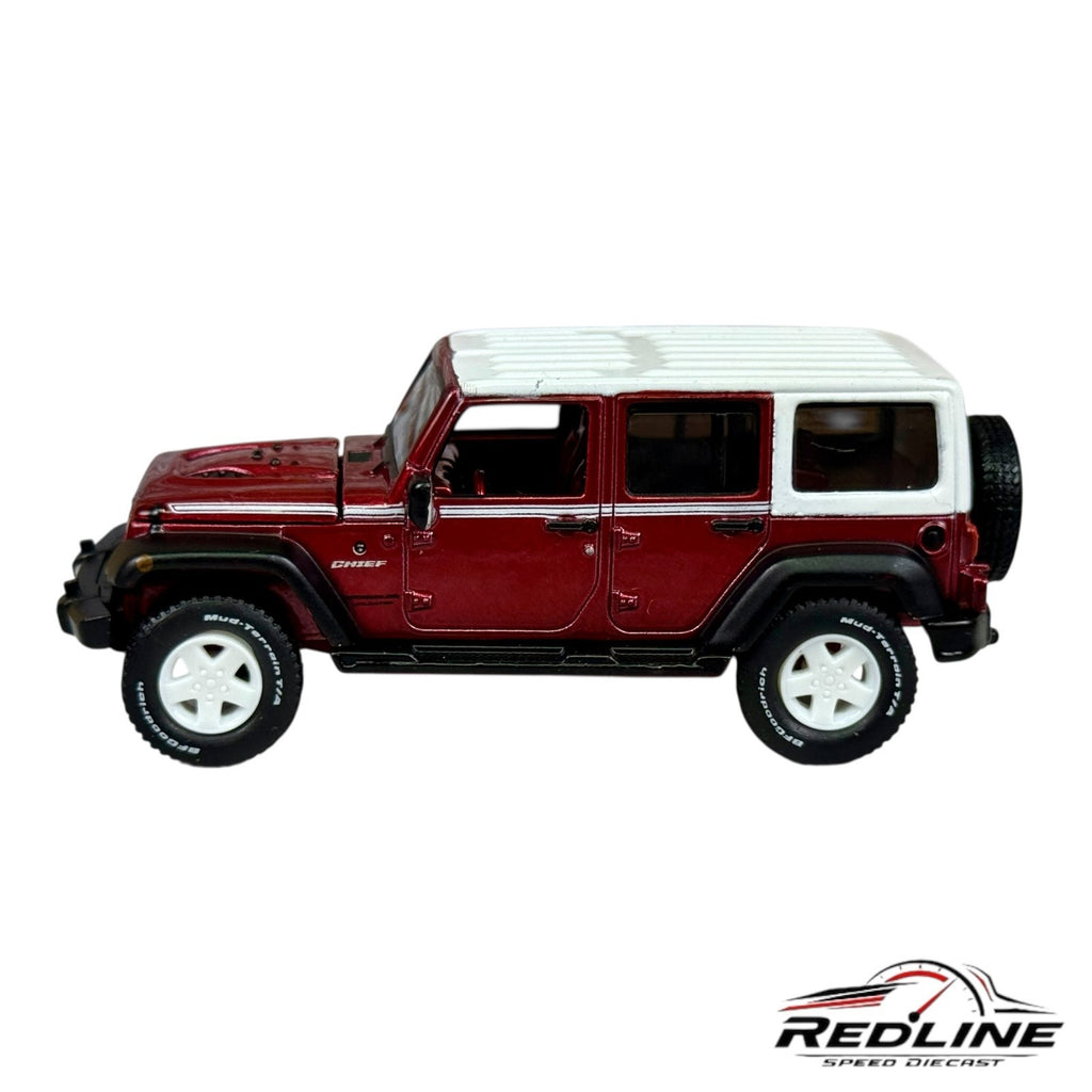 🔥🔥AUTO WORLD CHASE ULTRA RED 2017 JEEP WRANGLER CHIEF EDITION LOOSE C20🔥🔥