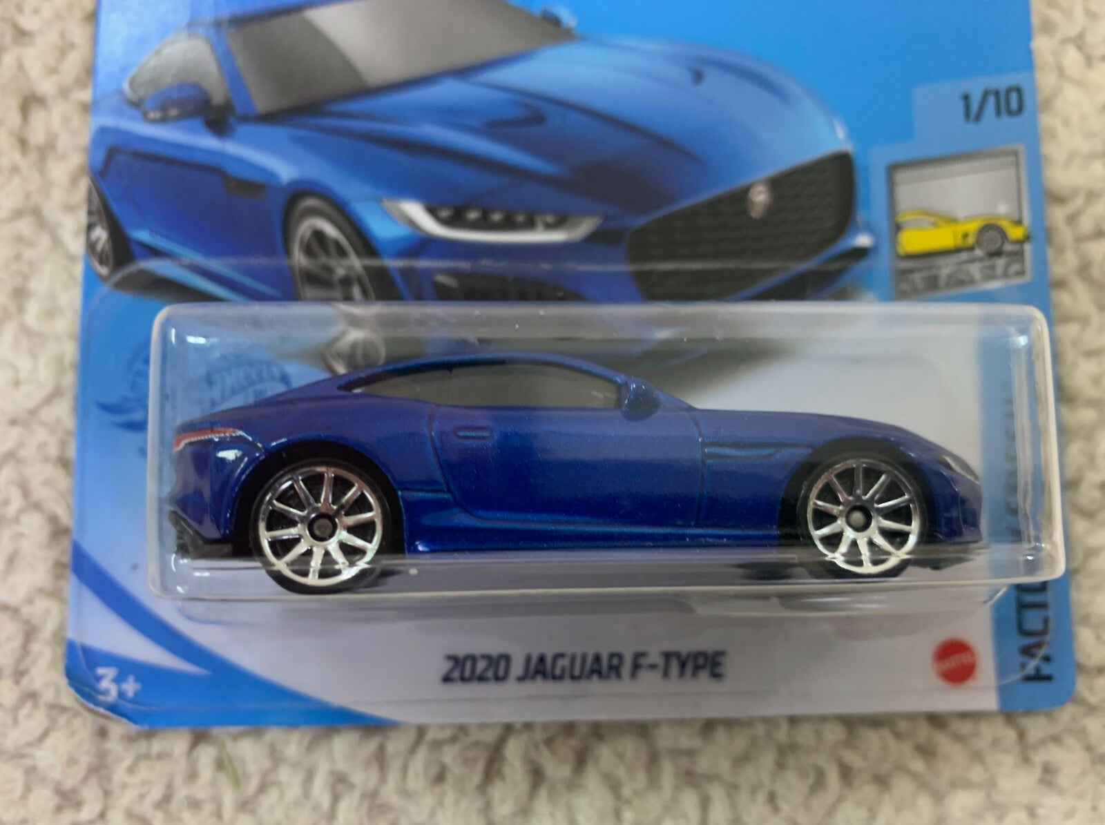 *Hot Wheels Jaguar F-Type 25/250 1/10 HW Factory Fresh Blue New Short Card HW06*