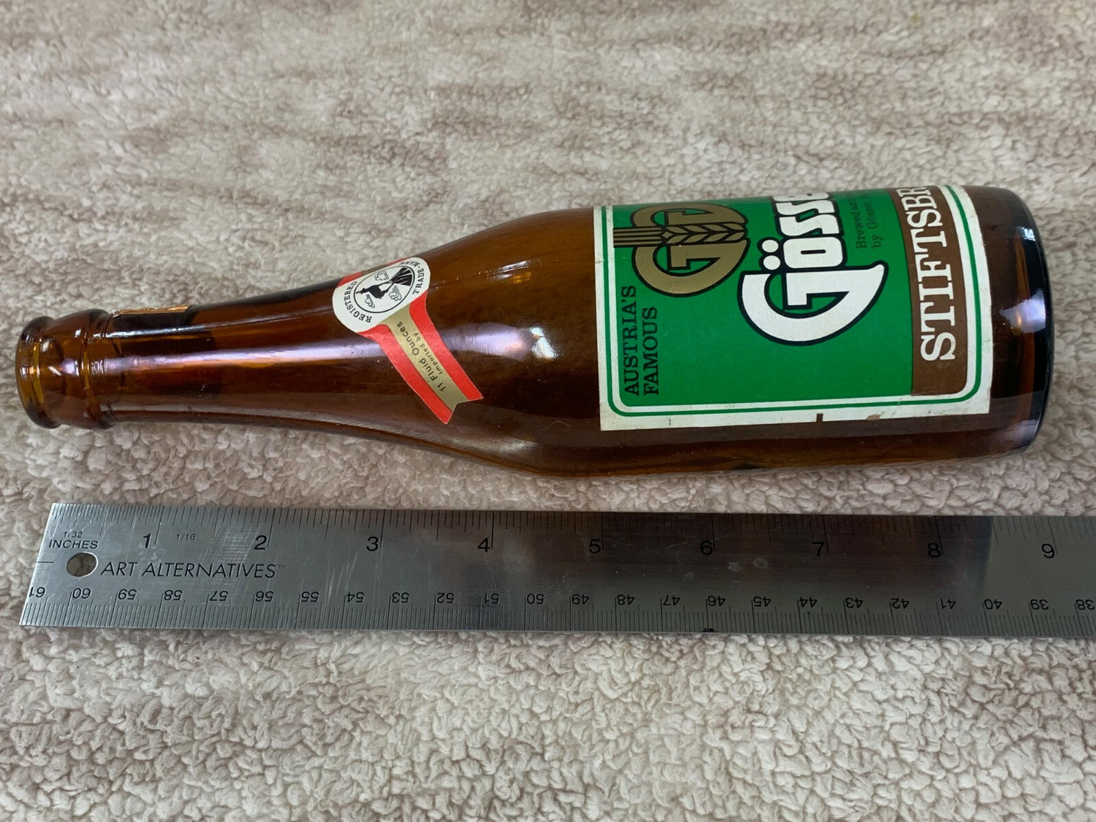 Gosser Export Beer Glass Bottle Empty  Imported From Austria Empty Barware BB01
