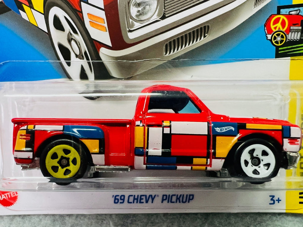 🔥🔥🔥Hot Wheels '69 Chevy Pickup Red 108/250 2022 HW Art Cars H25🔥🔥🔥