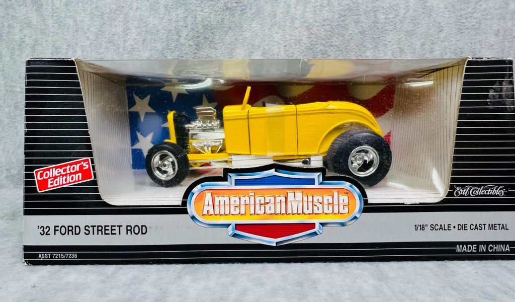 🔥🔥🔥ERTL American Muscle 1932 Ford Street Rod 1:18 Scale Yellow🔥🔥🔥