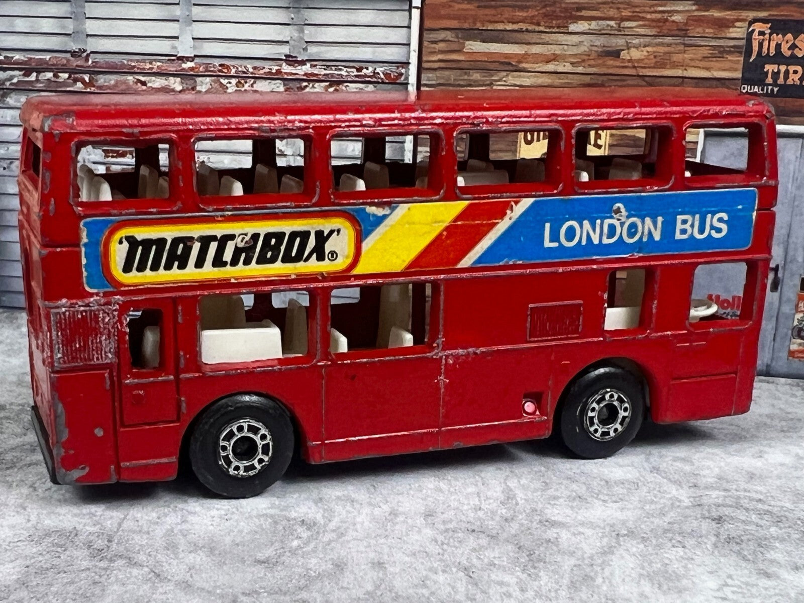 🇬🇧🇬🇧Vintage Matchbox London Bus Diecast  1/124 C3🇬🇧🇬🇧