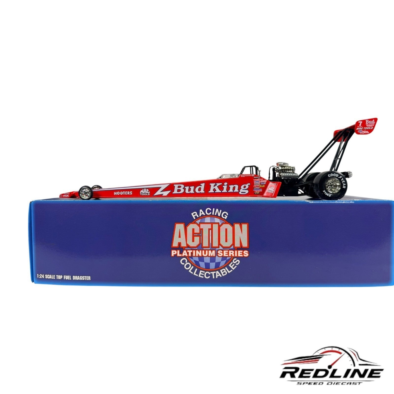 🏁Action Racing 1995 Kenny Bernstein Budweiser Top Fuel Dragster Red 1:24🏁