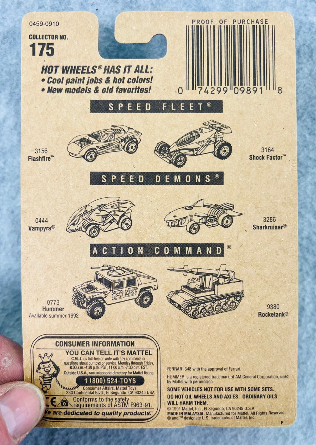 🇮🇹🇮🇹🇮🇹Hot wheels Ferrari 348 #175 Blue Card H23🇮🇹🇮🇹🇮🇹