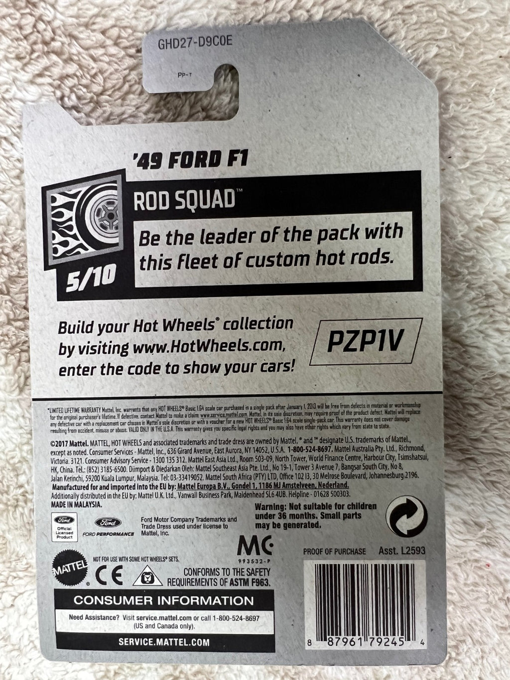 🔥🔥Hot Wheels #120/250 Rod Squad 5/10 '49 FORD F1 Pickup Legends Green HW05🔥🔥