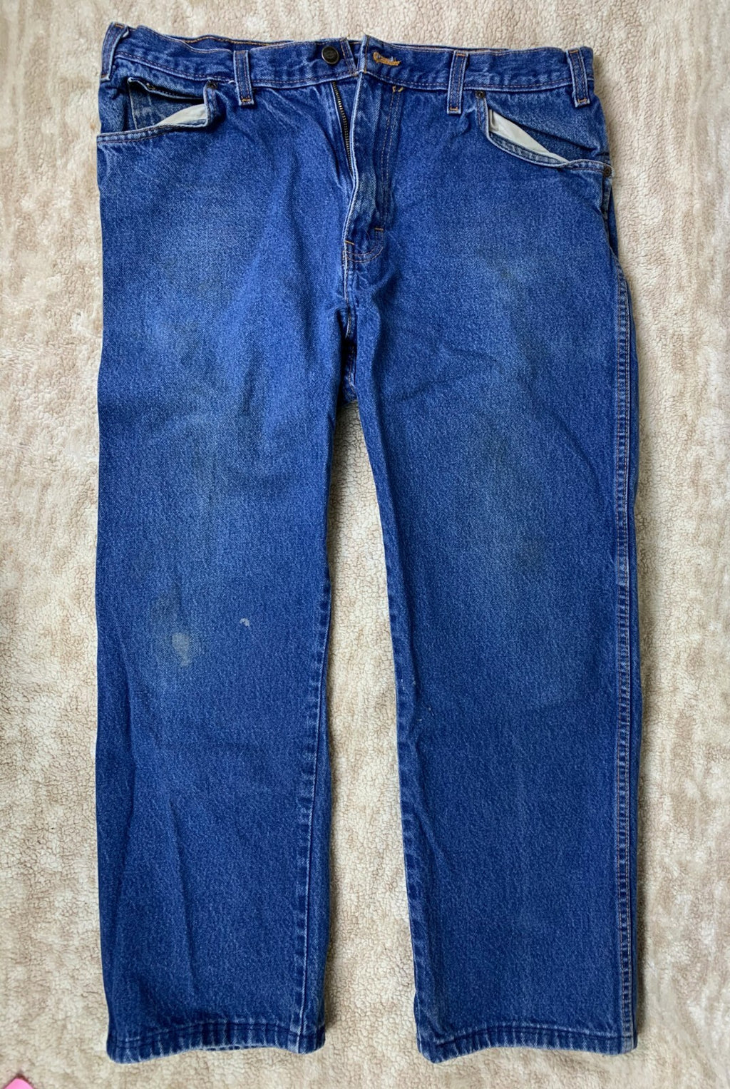 Dickies Mens 5 Pocket Work Jeans Size 36 X 32 Regular Fit Straight Leg Dark Wash
