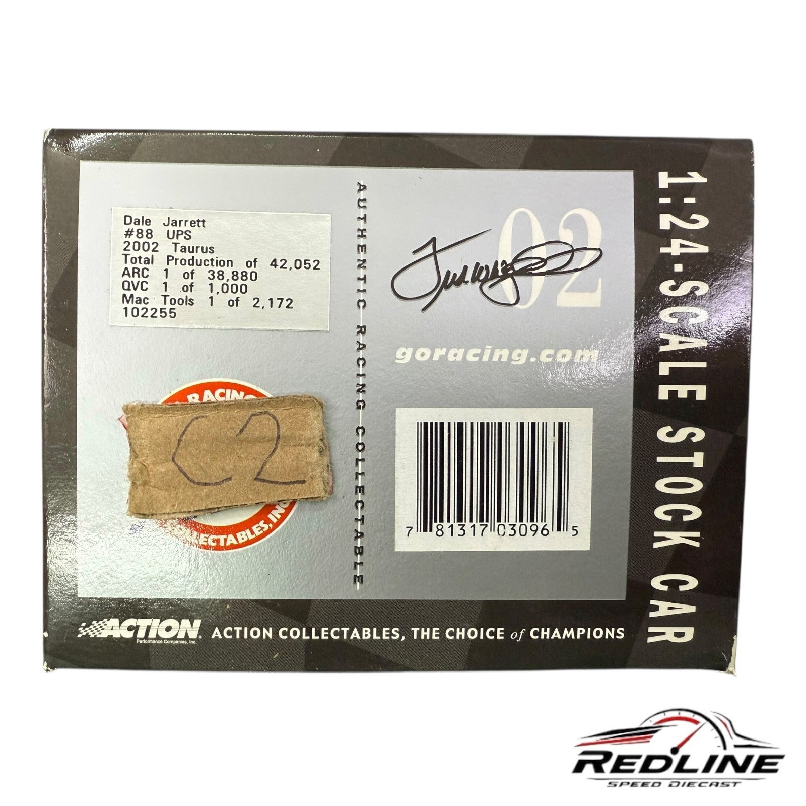 🏁Action 10th Anniversary Dale Jarrett #88 UPS 2002 Taurus 1:24 C2🏁