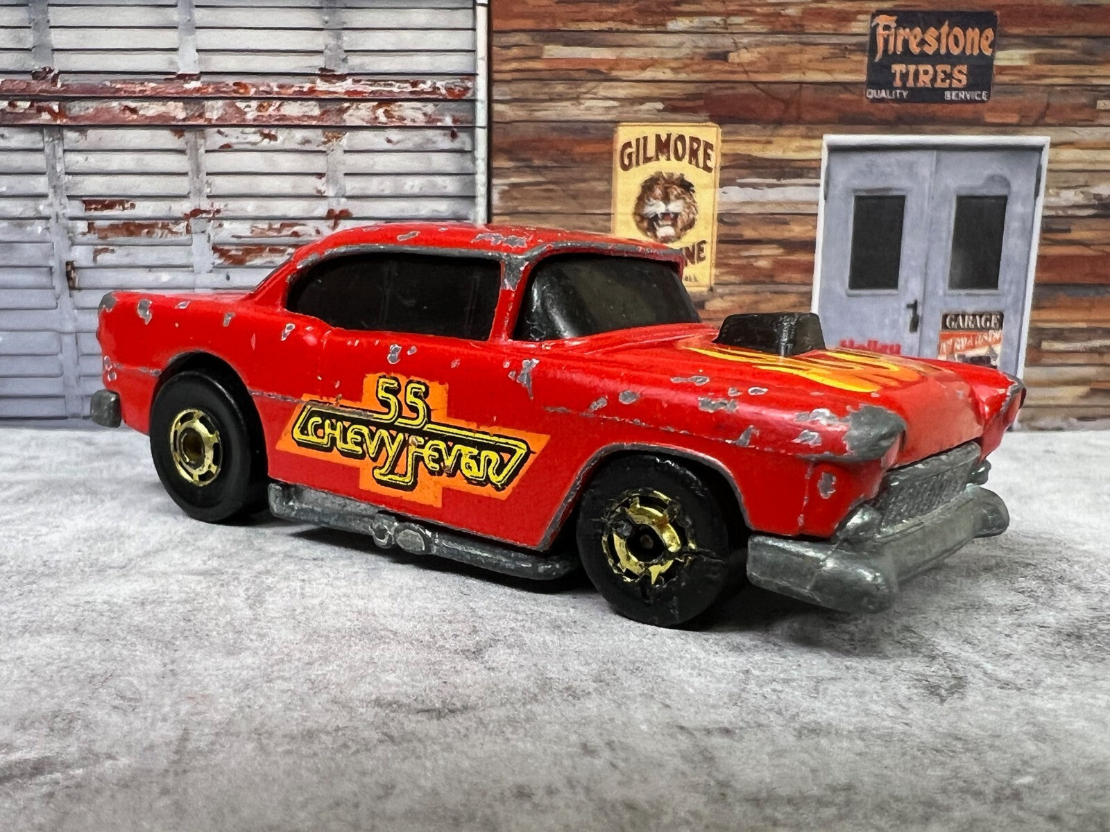 🇺🇸🇺🇸Vintage Hot Wheels Hot Ones ‘55 Chevy Red Chevy Fever C14🇺🇸🇺🇸
