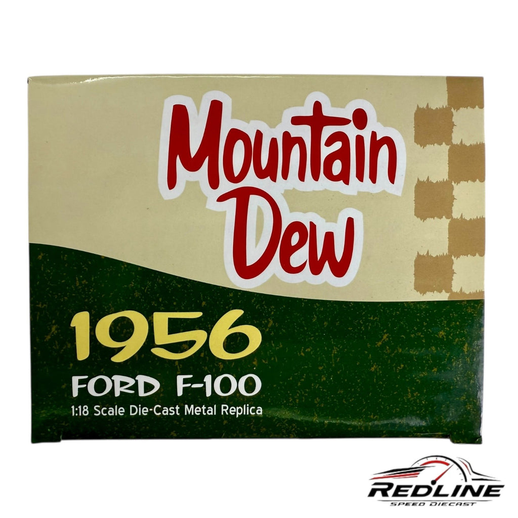 🇺🇸🇺🇸Auto World 1956 Ford F-100 Mountain Dew Beige/Green 1:18 B3🇺🇸🇺🇸