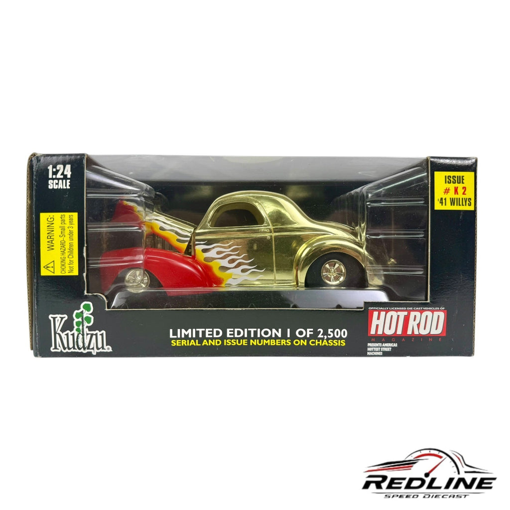 🔥Racing Champions 1998  24K Gold Hot Rod Magazine '41 Willys Coupe 1:24 C2🔥