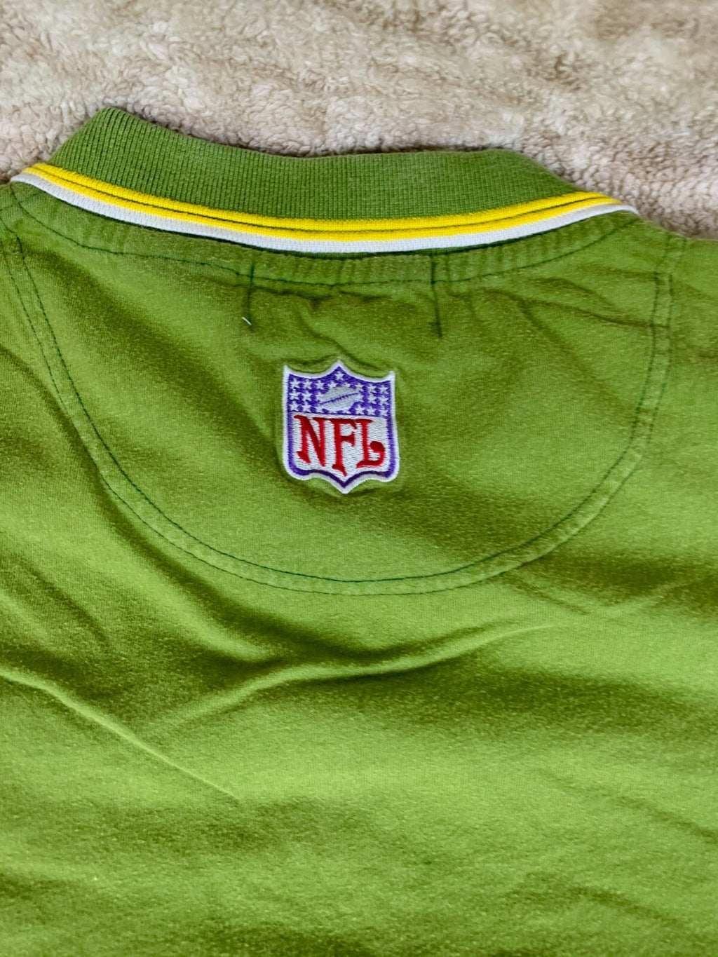 VTG Green Bay Packers Reebok NFL Proline Embroidered Polo Golf Shirt XL Green