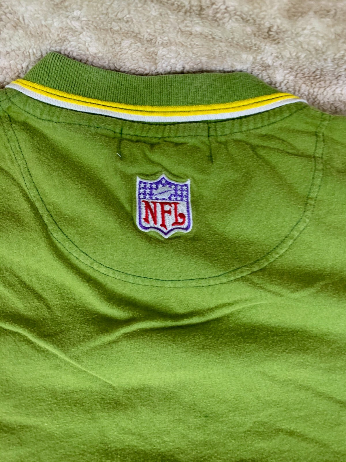 VTG Green Bay Packers Reebok NFL Proline Embroidered Polo Golf Shirt XL Green