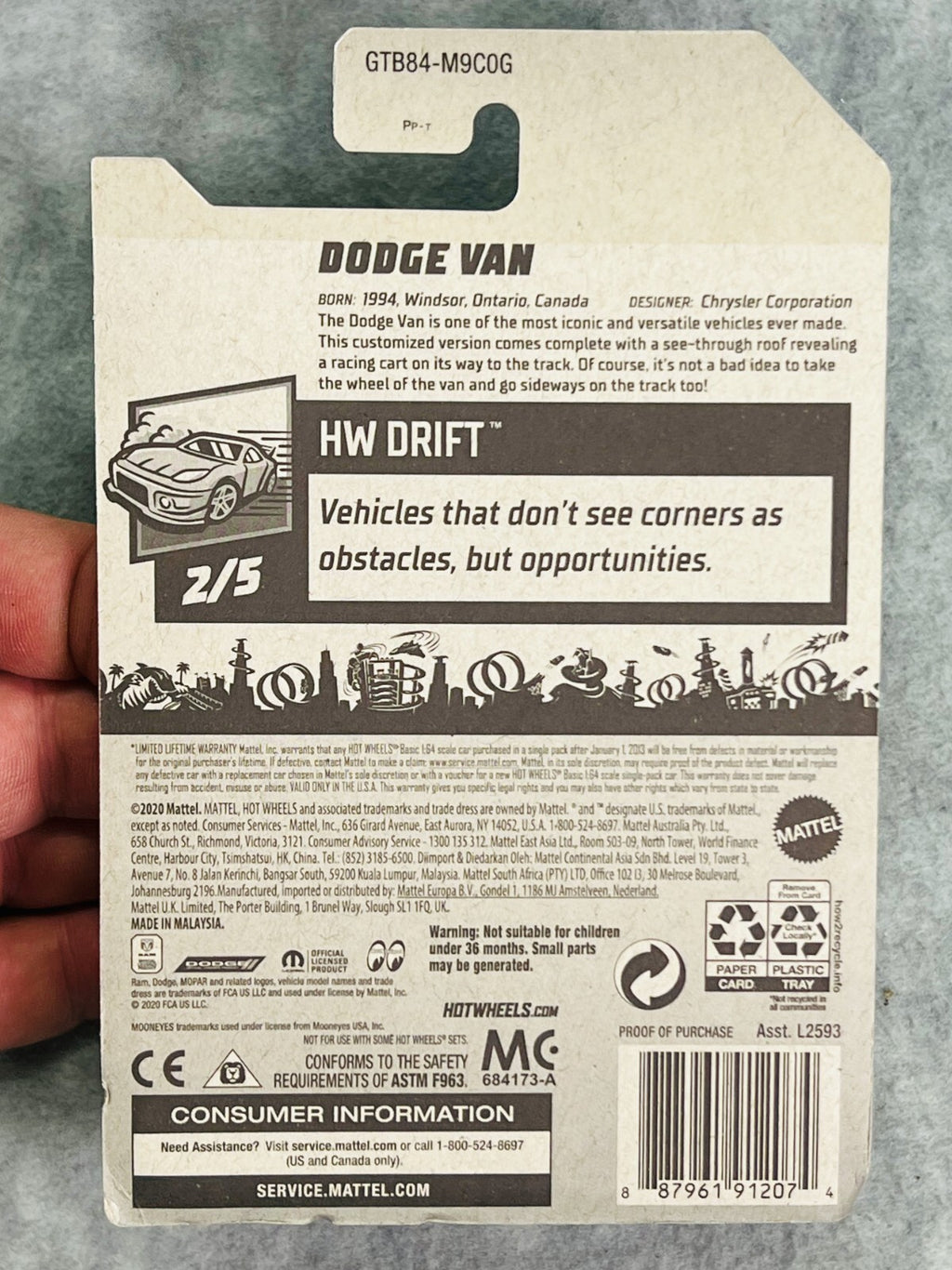 🔥🔥🔥 Hot Wheels HW Drift  Mooneyes Dodge Van Yellow H25🔥🔥🔥