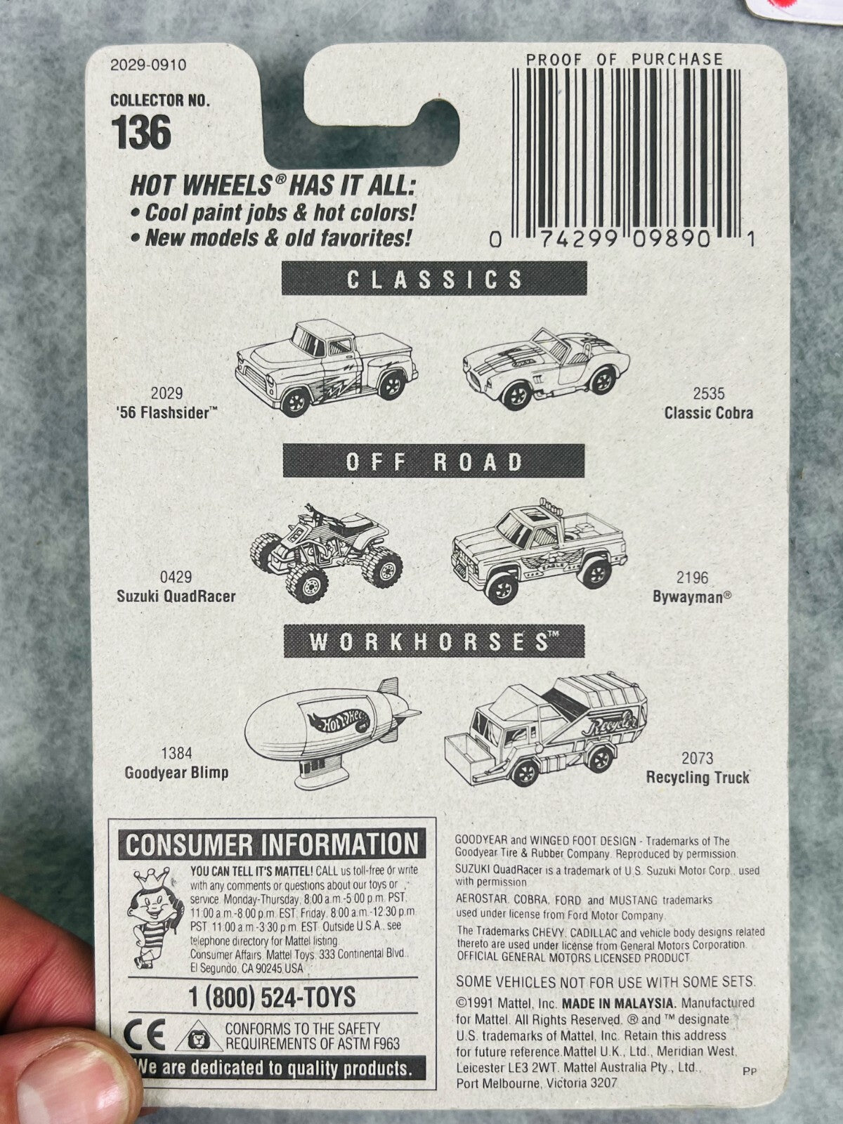 🇺🇸🇺🇸🇺🇸Hot Wheels Blue Card  '56 Flashsider Light Blue #136 H30🇺🇸🇺🇸🇺🇸