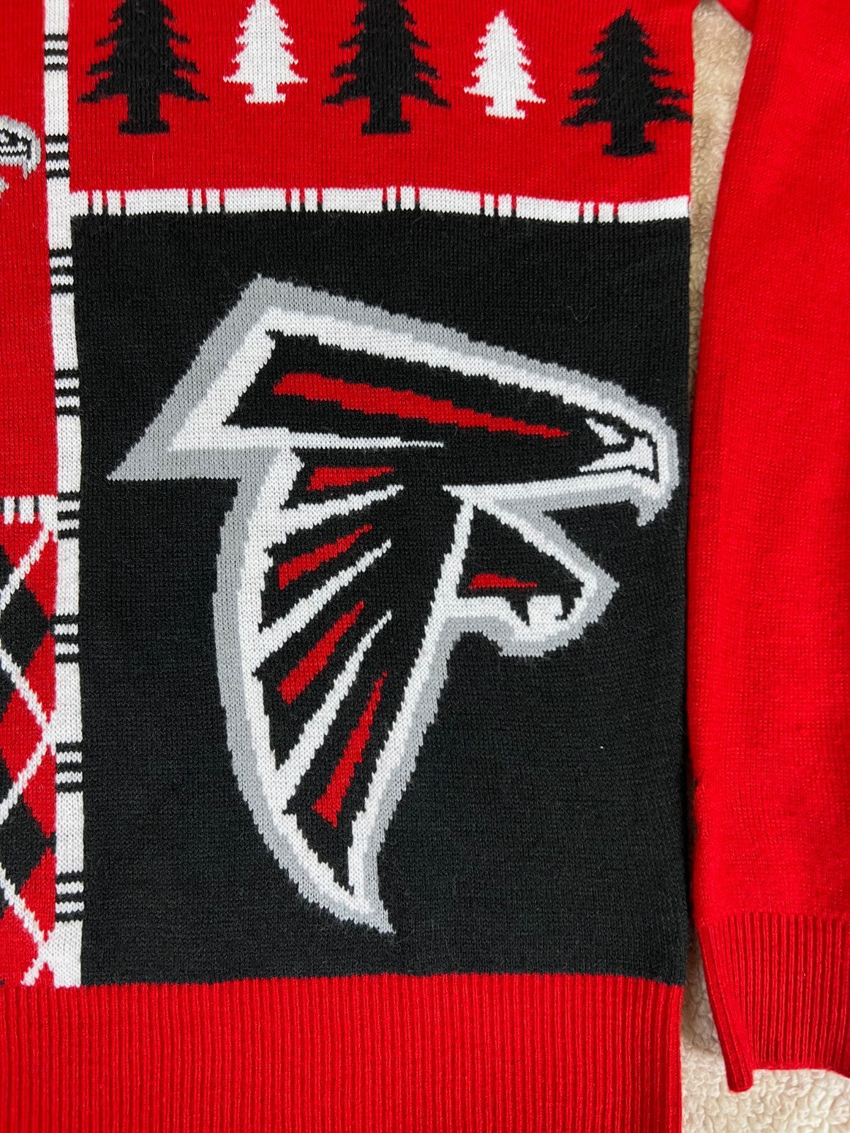 🏈Atlanta Falcons Nfl Team Apparel Mens Ugly Christmas Pullover Sweater Red M🏈