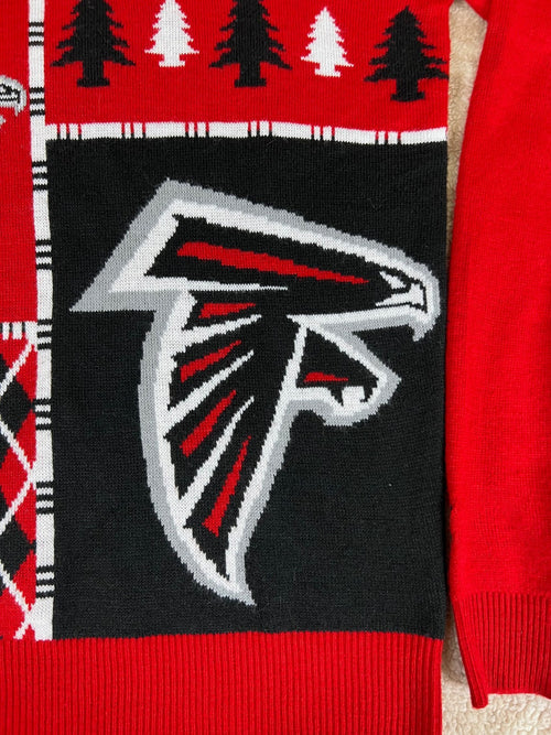 🏈Atlanta Falcons Nfl Team Apparel Mens Ugly Christmas Pullover Sweater Red M🏈