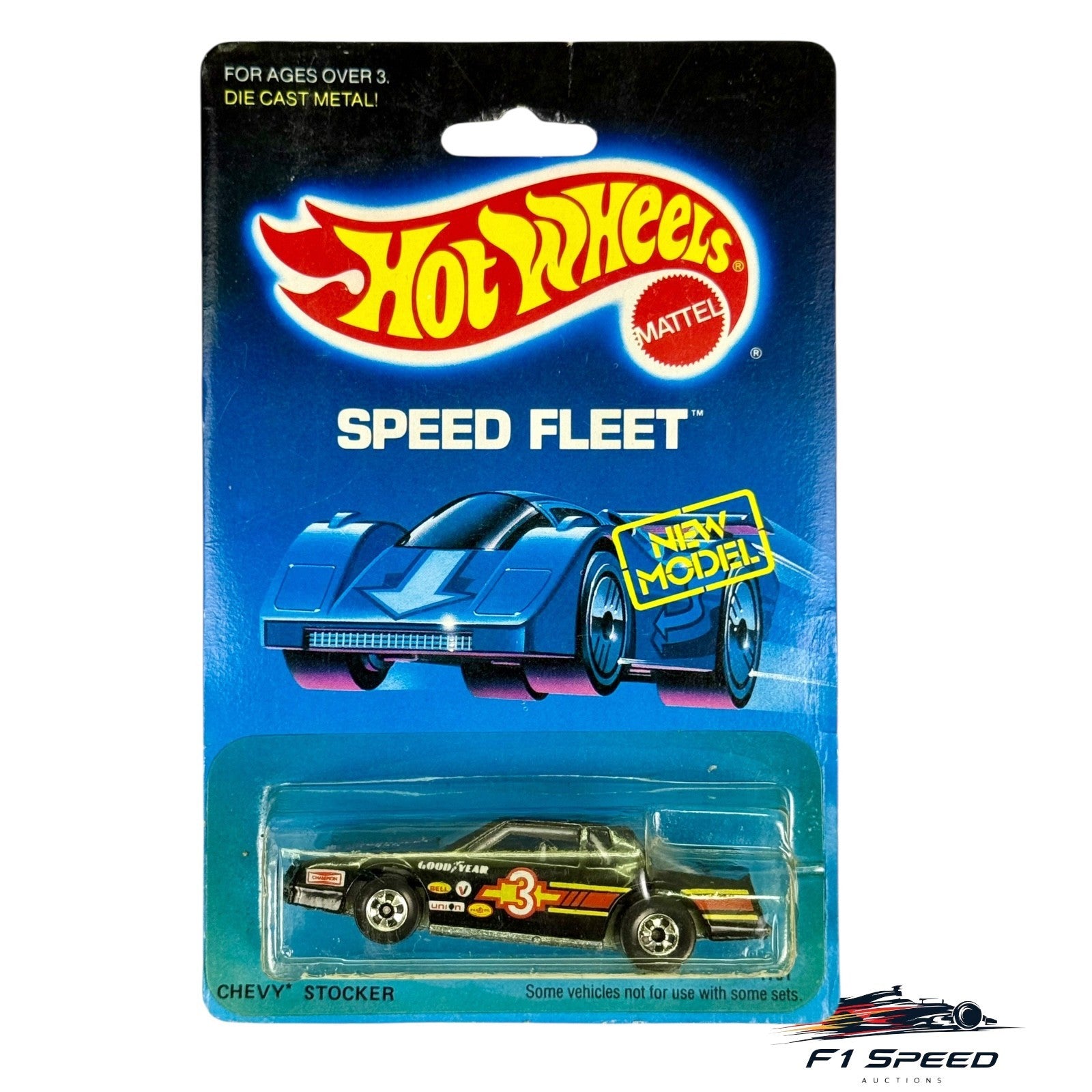 🇺🇸🇺🇸Hot Wheels Blackwall Speed Fleet Chevy Stocker Black H14🇺🇸🇺🇸