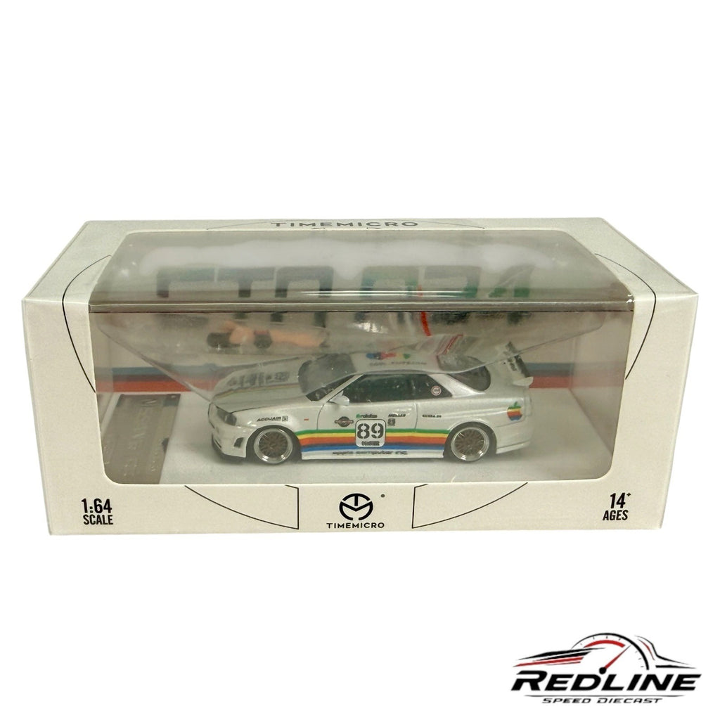 🎌Time Micro Apple Livery #89 Nissan Skyline GT-R R34 1:64 H3🎌