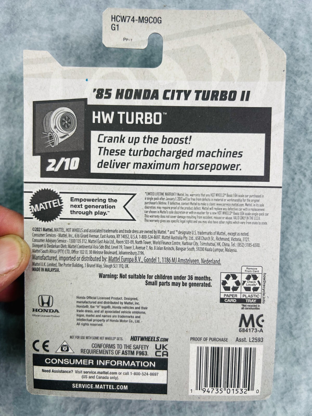 🔥🔥🔥Hotwheels 85 Honda City Turbo II HW TURBO HW24🔥🔥🔥