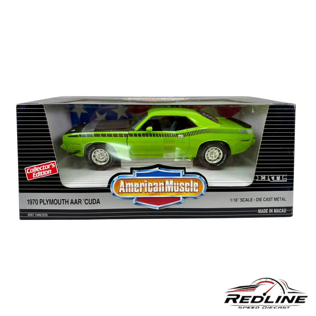 🇺🇸🇺🇸Ertl American Muscle 1970 Plymouth AAR  CUDA Green 1:18 GS🇺🇸🇺🇸