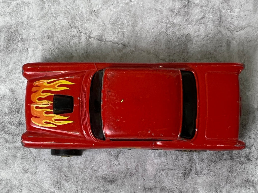 🔥Vintage Hot Wheels Hot Ones ‘55 Chevy Fever 1982 Hong Kong Red W/ Flames C3🔥
