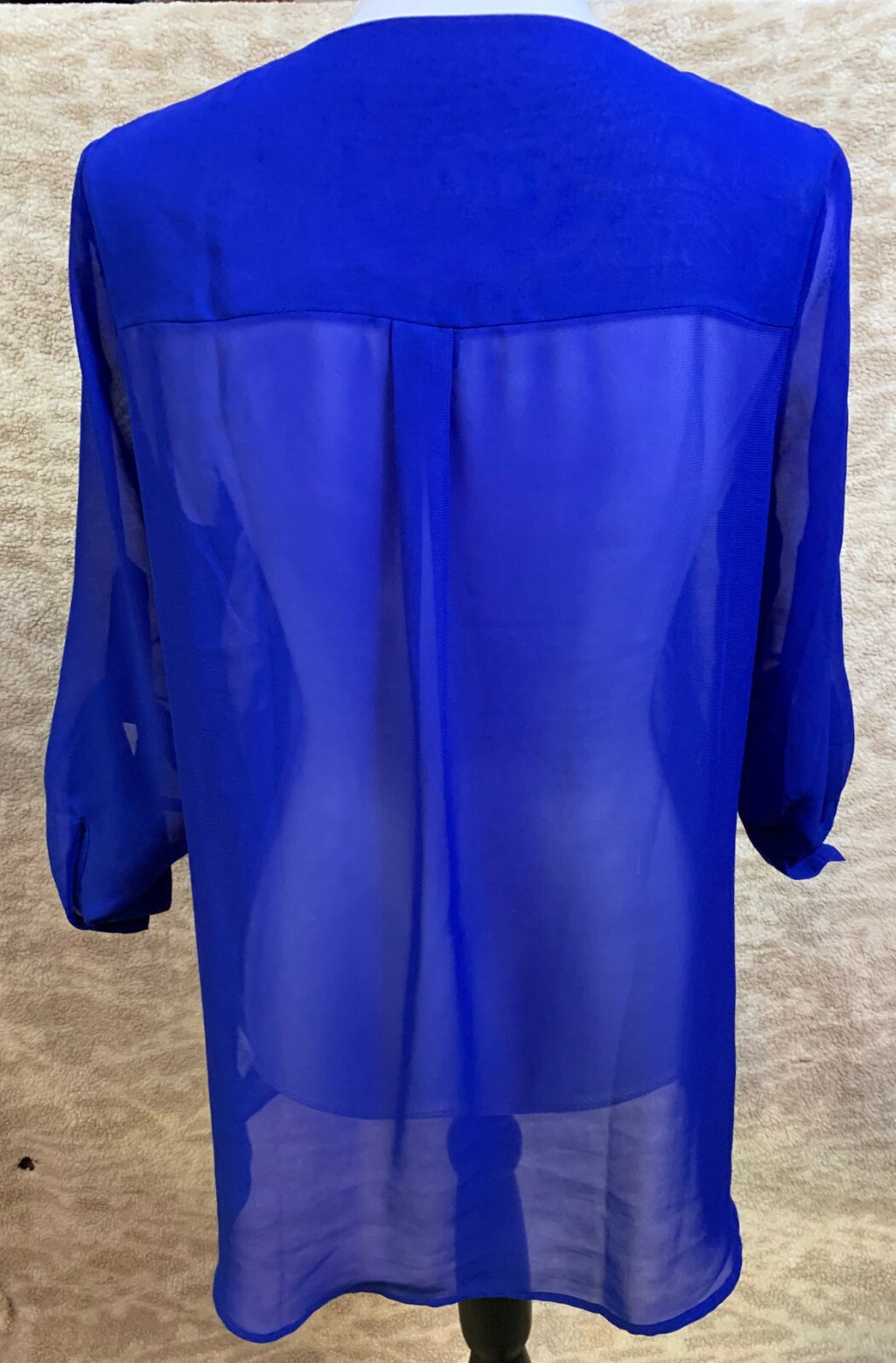Maurices~Blue Button Down V-neck Top Blouse~Womens Size Medium
