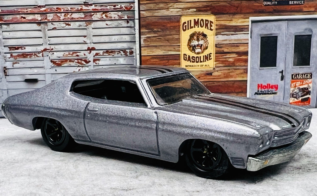 🇺🇸🇺🇸Hot Wheels Loose 1970 Chevelle SS Silver Black Stripes LOOSE C21🇺🇸🇺🇸