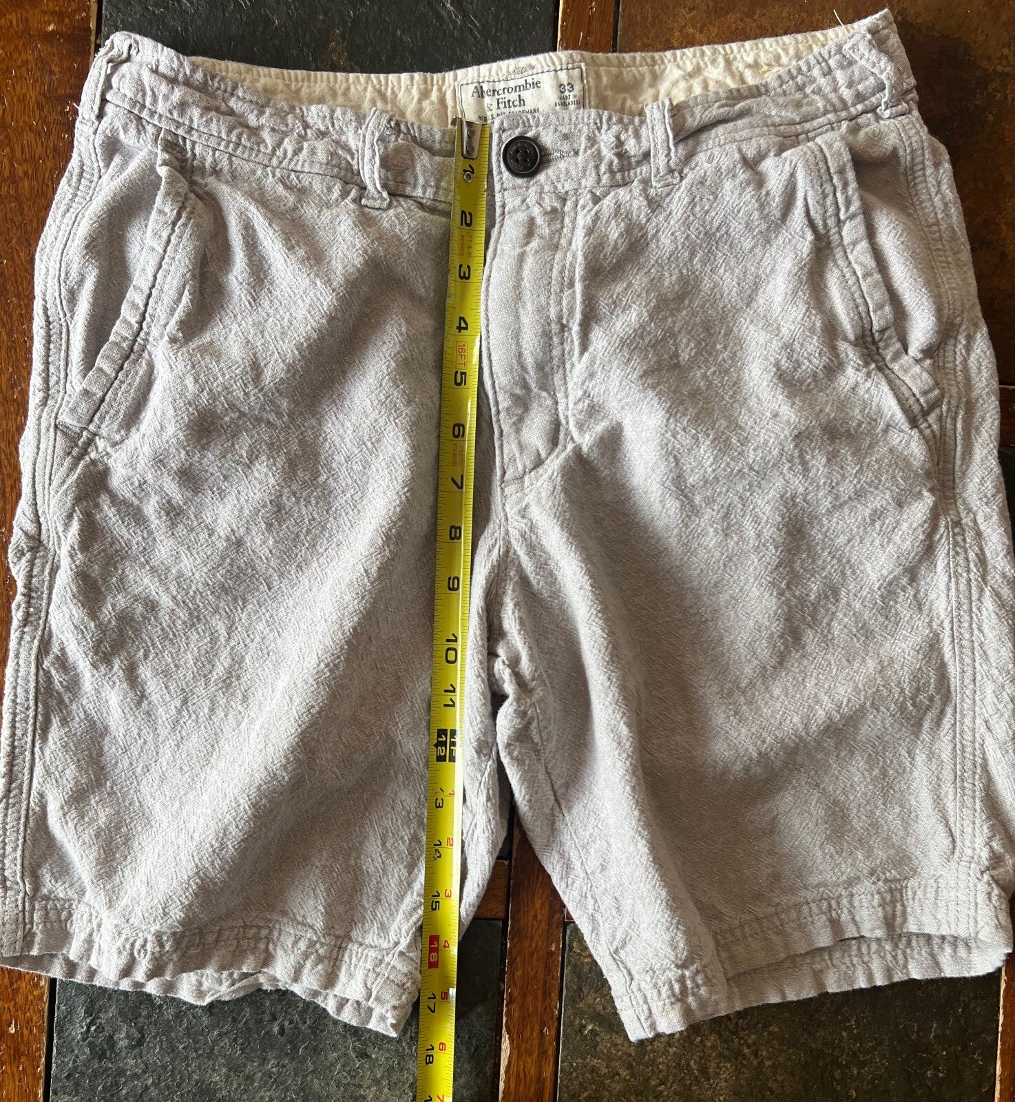🩳🩳🩳Abercrombie & Fitch Vintage Chino Short Men's 33 Light Khaki U🩳🩳🩳