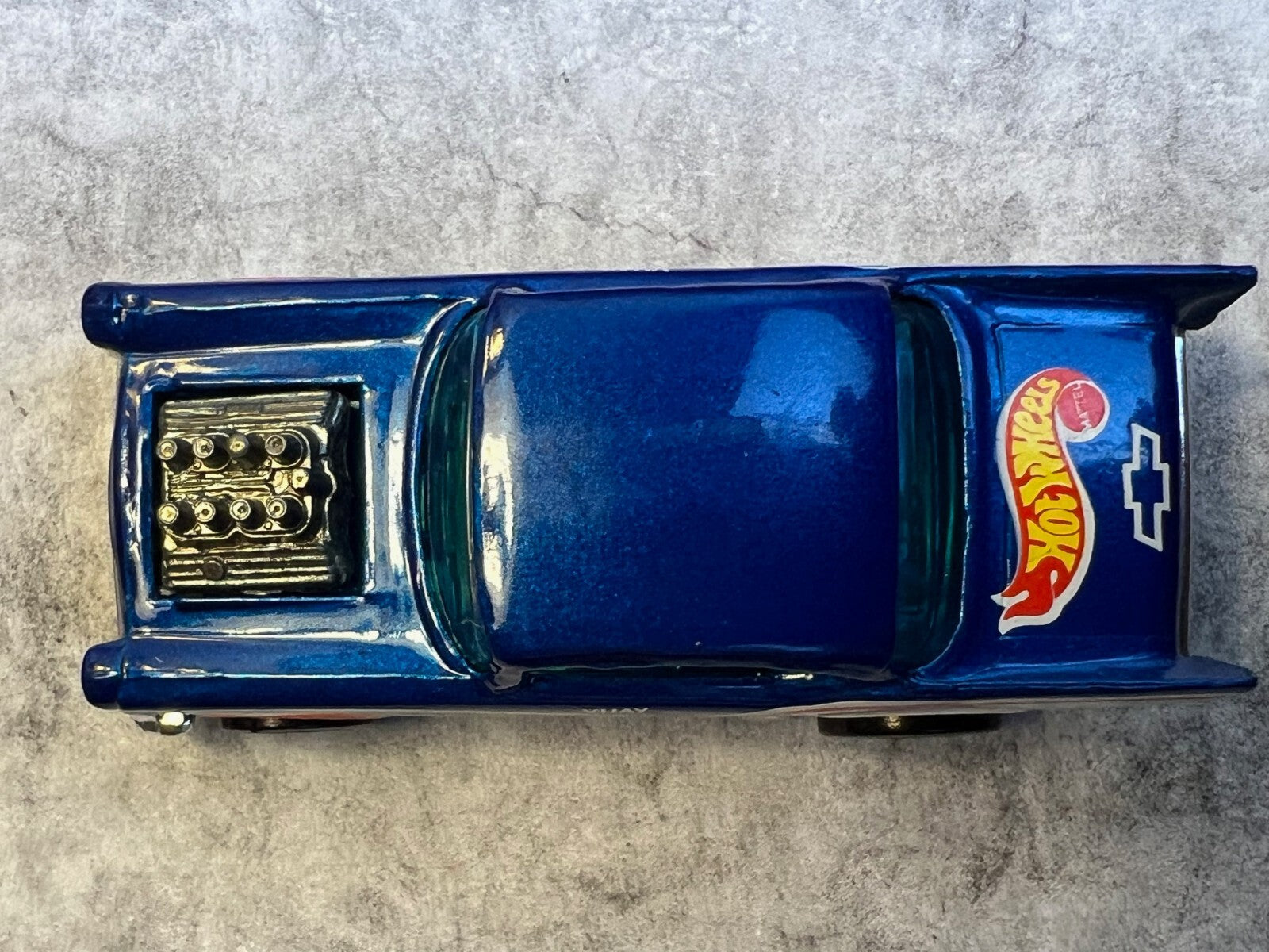 🔥🔥🔥Vintage 1976 Hot Wheels '57 Chevy Red White Blue Exposed Engine c6🔥🔥🔥