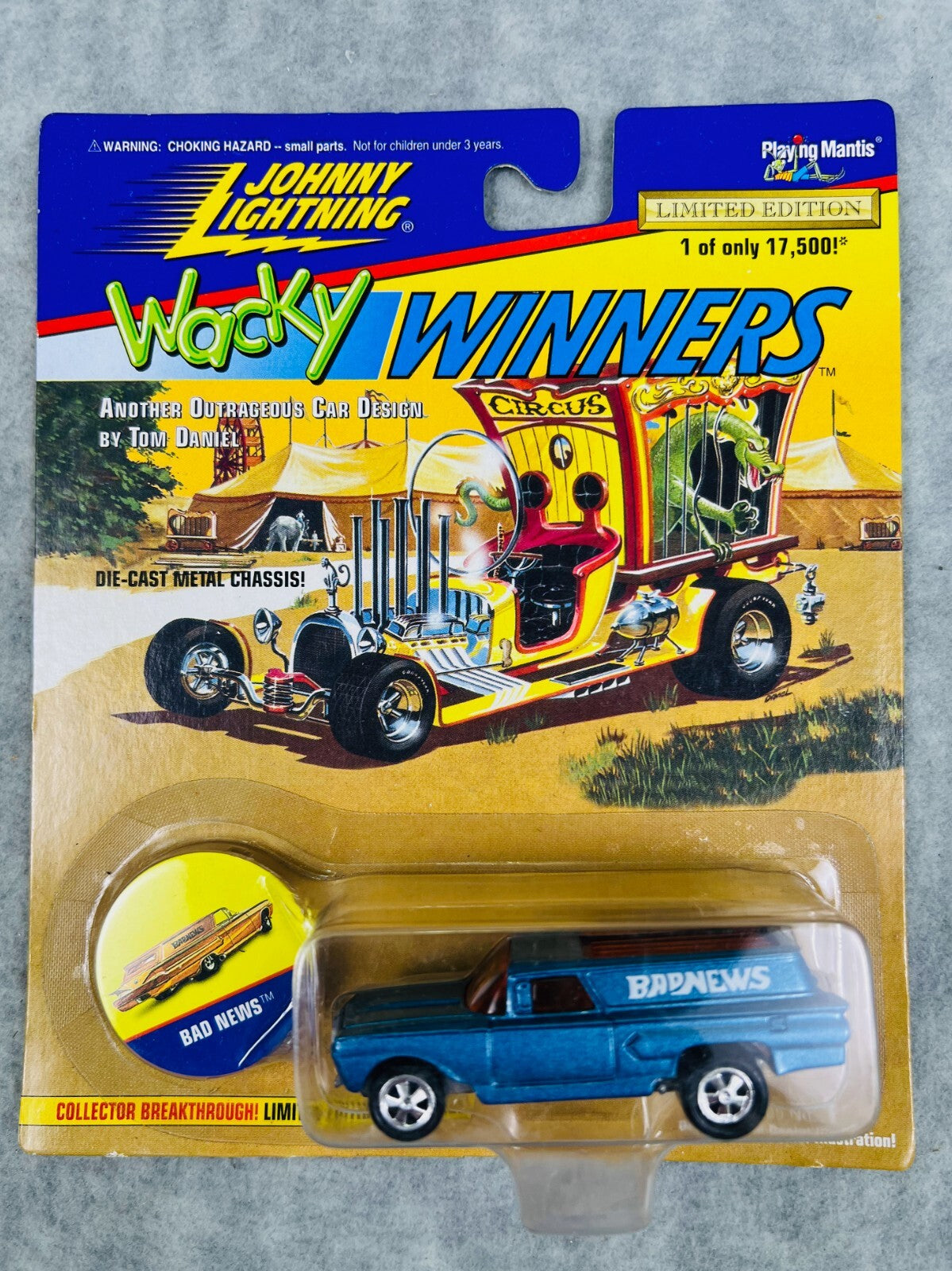 🔥🔥🔥Johnny Lightning Series #1 Wacky Winners BAD NEWS Blue 1996 H29🔥🔥🔥