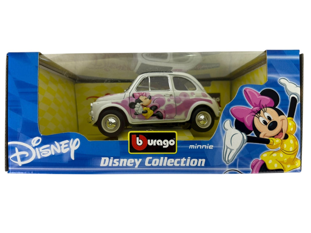 🇮🇹🇮🇹Burago Disney Collection Minnie Mouse Fiat 500 1/18 White AH🇮🇹🇮🇹