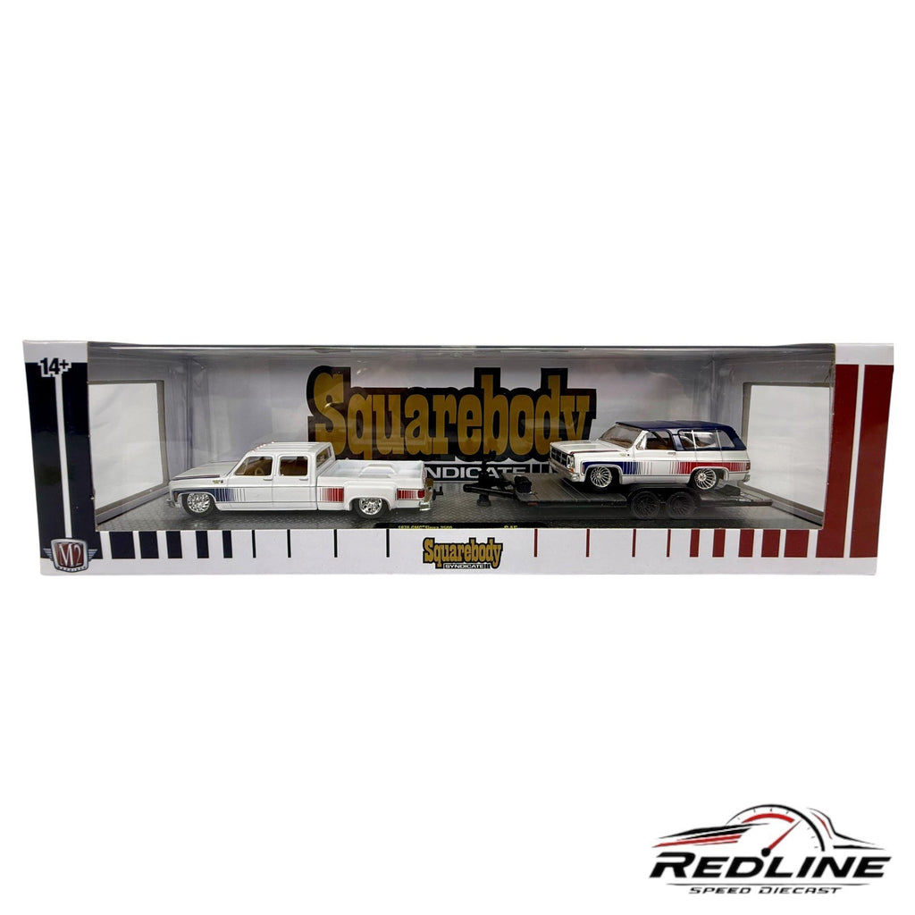 M2 MACHINES Squarebody Syndicate 76 GMC SIERRA 3500 Dually & 75 GMC Sierra D3