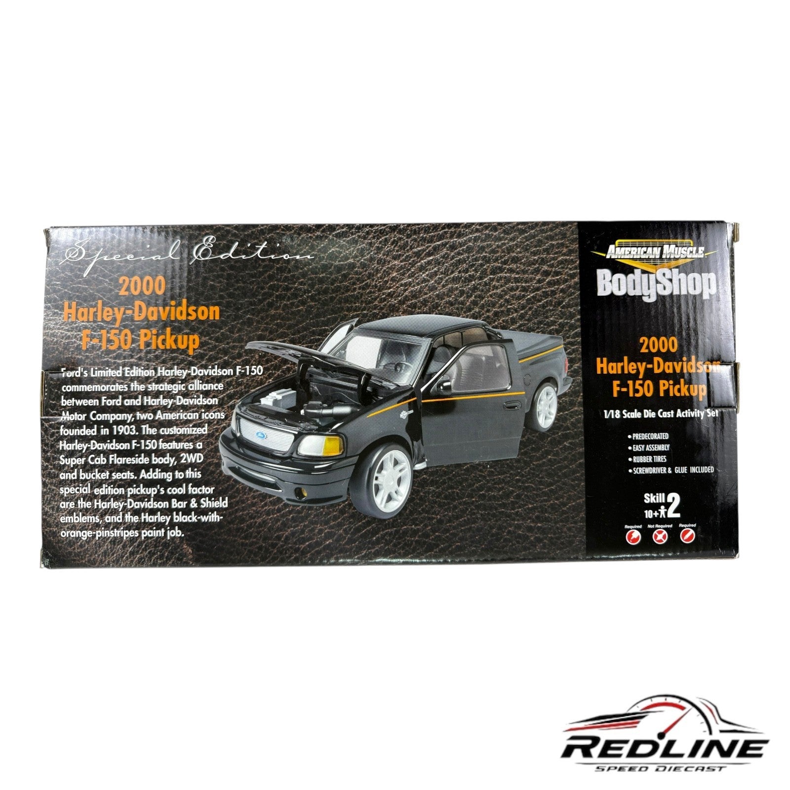 🦅🦅 ERTL American Muscle Body Shop 2000 Harley Davidson F-150 1:18 B3🦅🦅