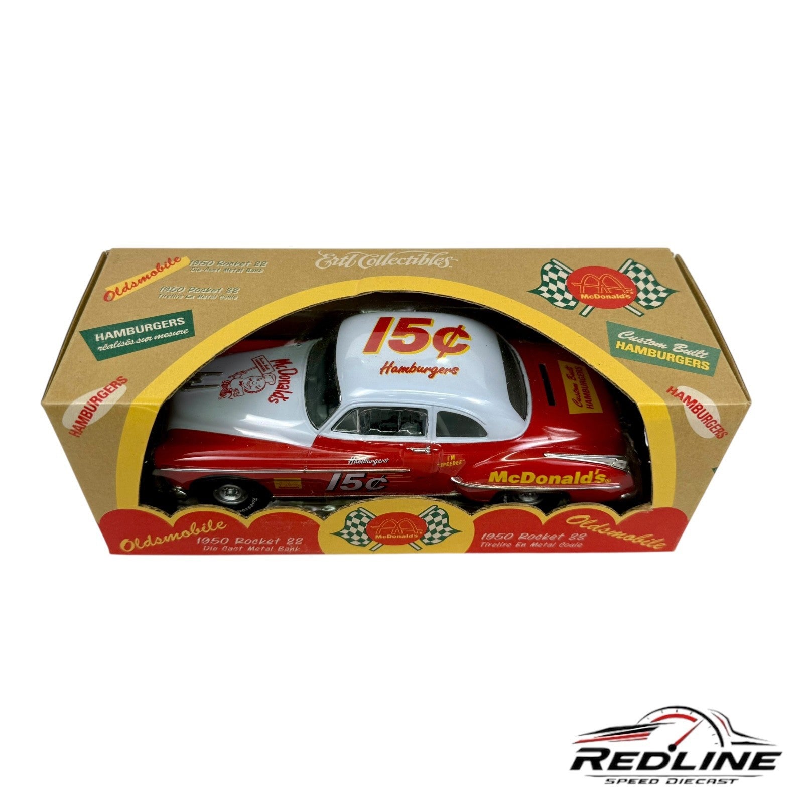 🔥Ertl McDonald's 1950 Oldsmobile Rocket 88 Die-Cast Car Bank 1:25 C2🔥