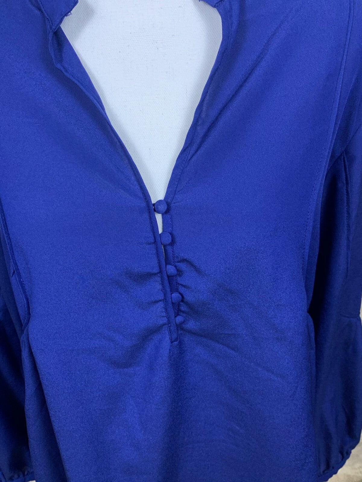Anthropologie Greylin Large  Blue Top Shirt Blouse Button Up  Long Sleeve Womens
