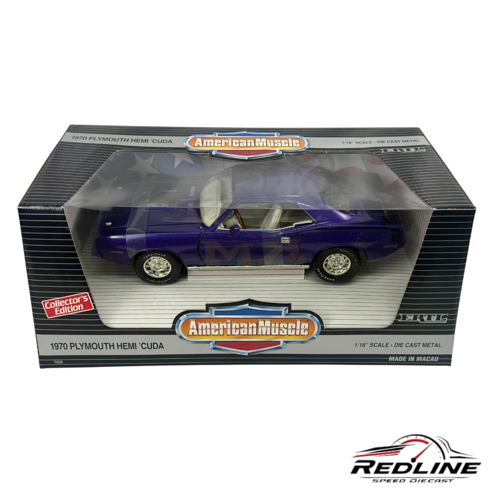 🇺🇸Ertl American Muscle 1970 Plymouth Hemi Cuda 1995 Mopar Nats 1:18 C1🇺🇸