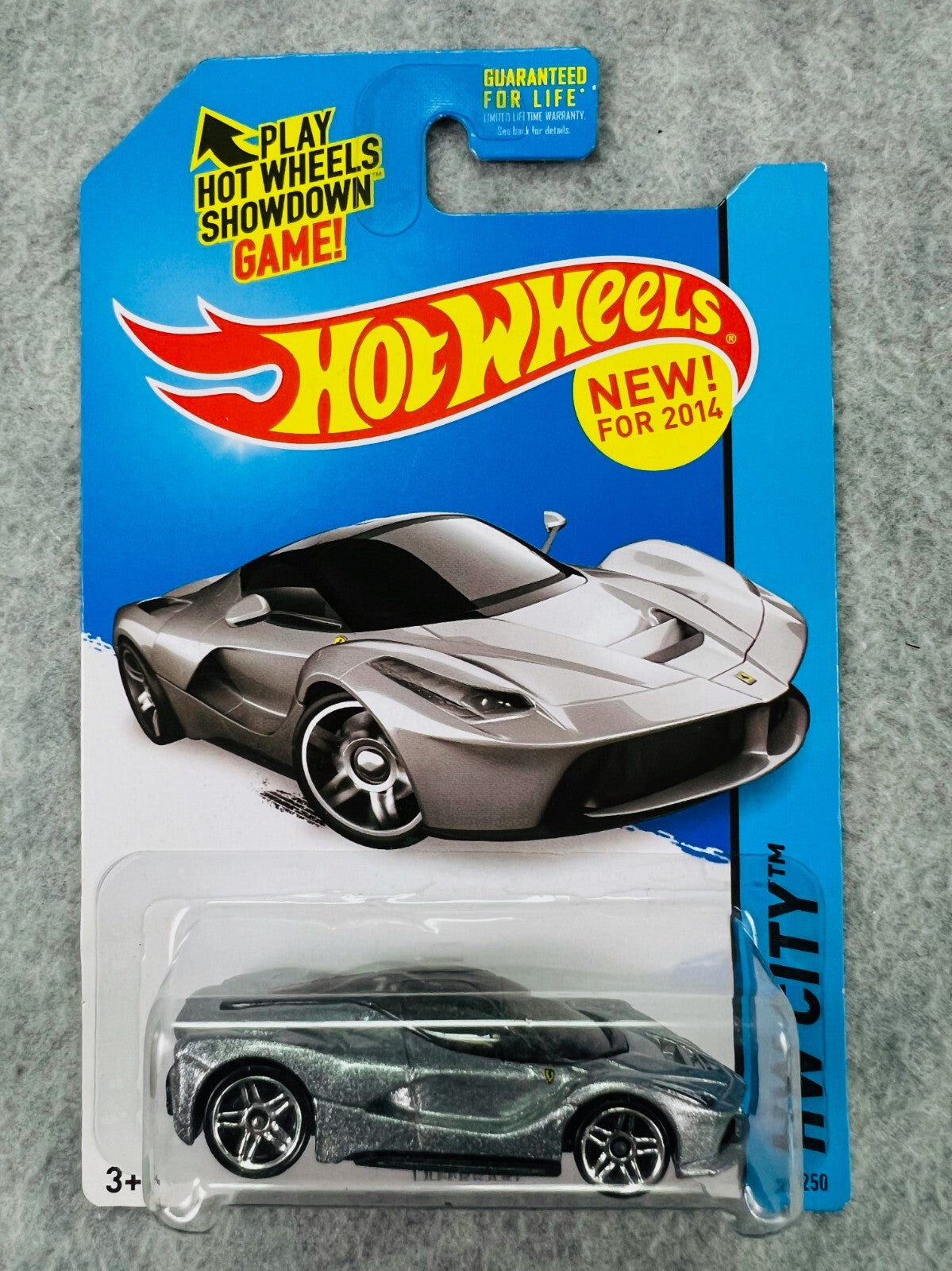 🇮🇹Hot Wheels Ferrari Laferrari Silver HW City 2014 Speed Team Grey H23🇮🇹