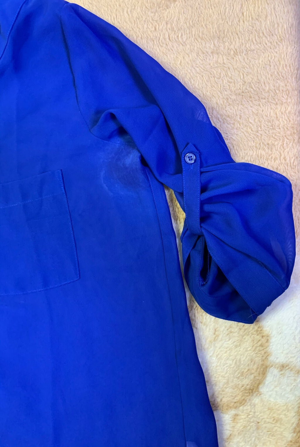 Maurices~Blue Button Down V-neck Top Blouse~Womens Size Medium